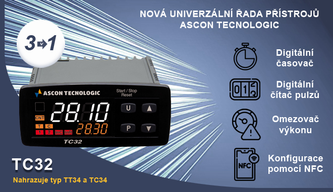 Univerzální časovače čítače Ascon Tecnologic TC32